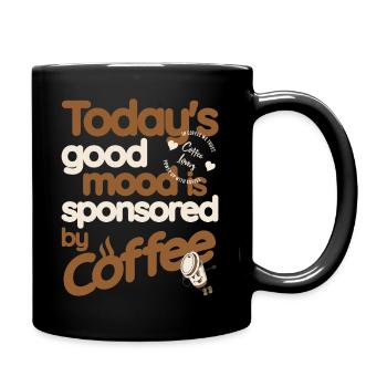 Kaffee - Gute Laune - Tasse einfarbig - Schwarz - Rechts
