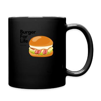 Burger for life - Tasse einfarbig - Schwarz - Rechts