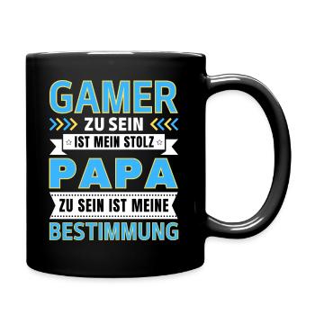Gamer zu sein ist mein Stolz; Papa Geschenk - Tasse einfarbig - Schwarz - Rechts