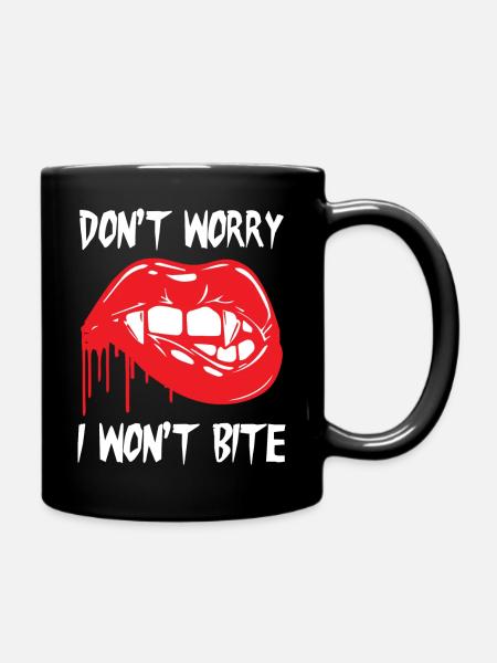 I Wont Bite Dentist - Full Colour Mug - black