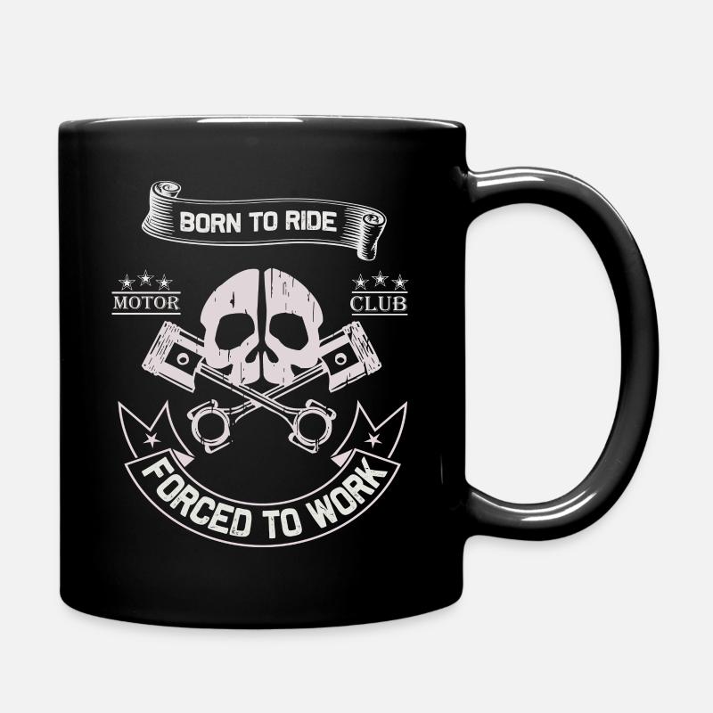 Born To Ride MC Skull Piston Design - Tasse einfarbig - Schwarz
