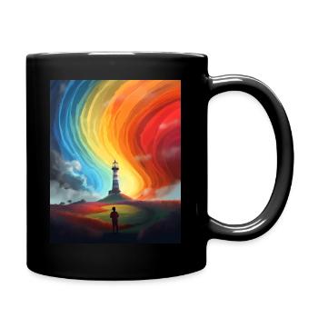 Rainbow Sky Lighthouse - Full Colour Mug - black - Right