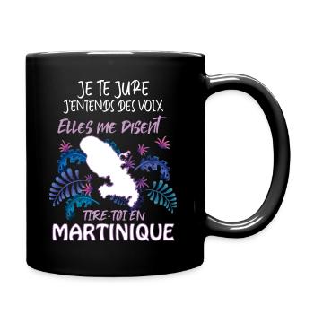 Martinique Antilles drôle j'entends des voix - Mug uni - noir - Droite