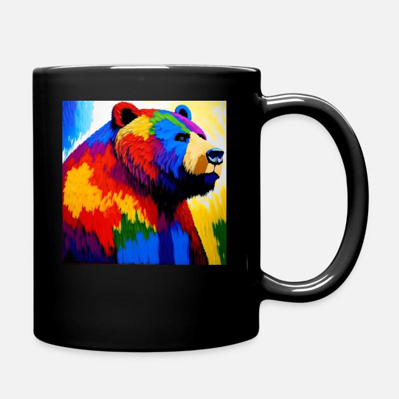 Life is colorful bear - Tasse einfarbig - Schwarz