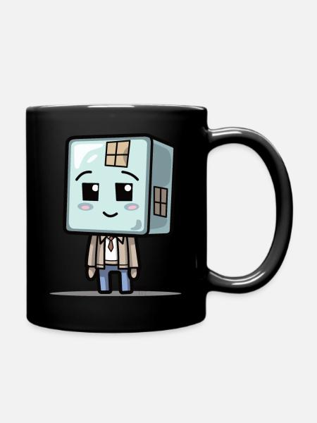 Cubeman - Tasse einfarbig - Schwarz