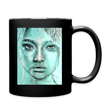 Cyan Girl / R.CHIBAC - Tasse einfarbig - Schwarz - Rechts