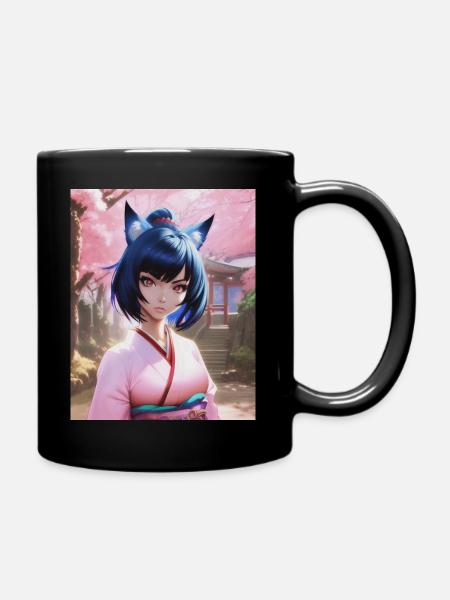 Sakura Neko girl - Tasse einfarbig - Schwarz