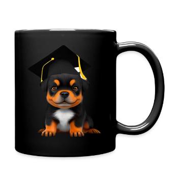 Bachelor Rottweiler Schulabschluss Hunde Studium - Tasse einfarbig - Schwarz - Rechts