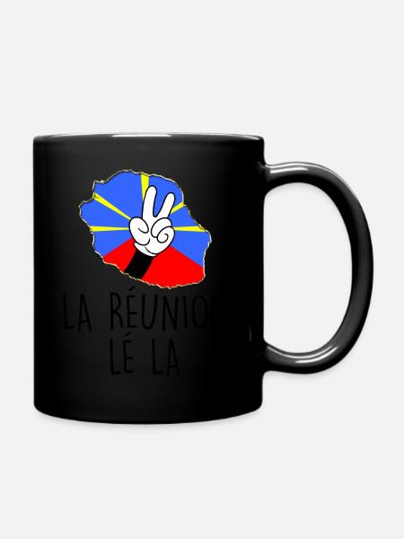île De La Réunion Drapeau Réunionnais Lé La - Mug uni - noir