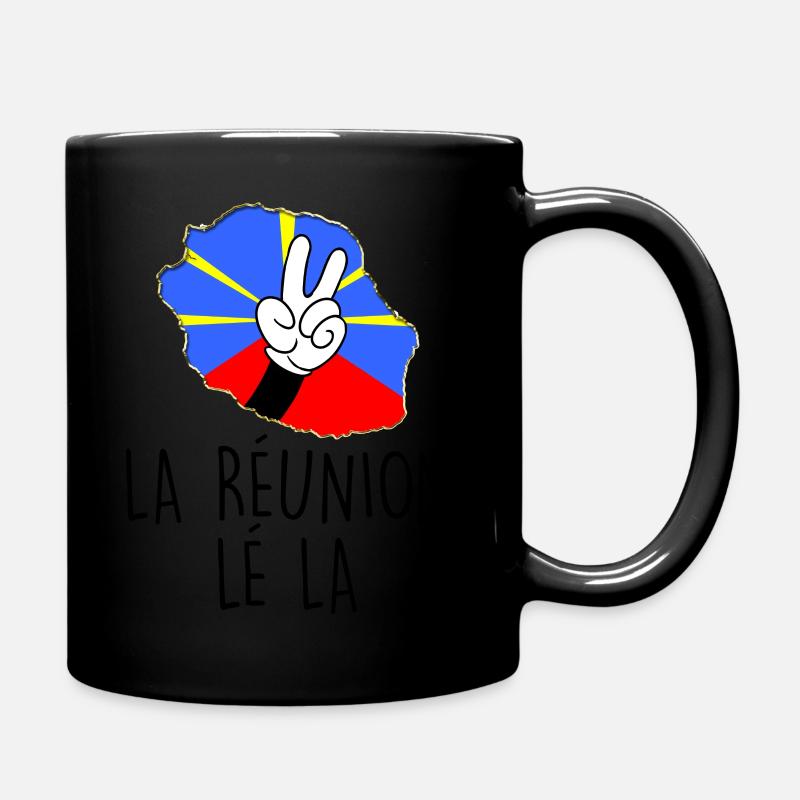 île De La Réunion Drapeau Réunionnais Lé La - Mug uni - noir