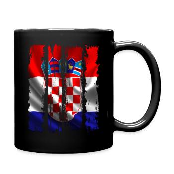 Kroatische Nationalflagge Emblem Kroatien Hrvatska hrv - Tasse einfarbig - Schwarz - Rechts
