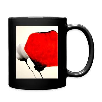 Mohn - Tasse einfarbig - Schwarz - Rechts