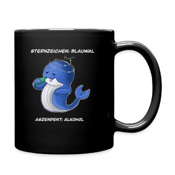 Sternzeichen Blauwal Aszendent Alkohol Wal - Tasse einfarbig - Schwarz - Rechts