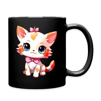 Kätzchen - Tasse einfarbig - Schwarz - Rechts