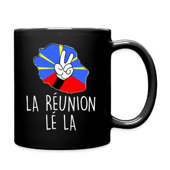 Carte de l'île de la Réunion Créole Lé La - Mug uni - noir - Droite