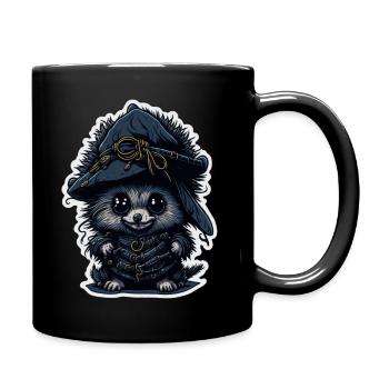 süßer Piraten-Igel - Tasse einfarbig - Schwarz - Rechts