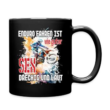 Lustig Biker Motorrad Spruch für Bikertreff - Tasse einfarbig - Schwarz - Rechts
