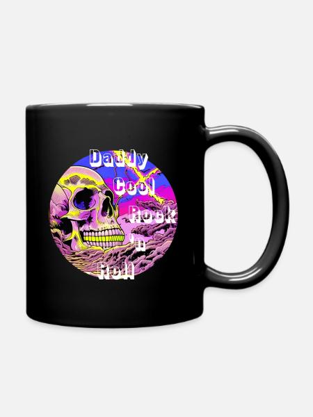 Daddy Cool Rock N Roll - Skull - Full Colour Mug - black