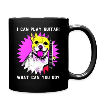 I can play guitar - What can you do? - Full Colour Mug - black - Right