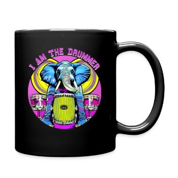 I am the drummer - Elephant - Tasse einfarbig - Schwarz - Rechts