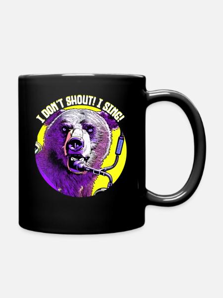 I don't shot! I sing - Bear - Full Colour Mug - black