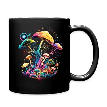 Zauberpilze, Pilze, Magic mushrooms, psychedelic - Tasse einfarbig - Schwarz - Rechts