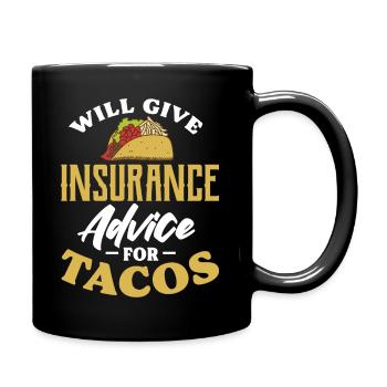 Donnera des conseils d’assurance pour les tacos - Mug uni - noir - Droite