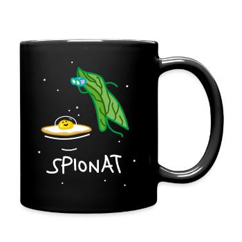 Spinat im Universum - Tasse einfarbig - Schwarz - Rechts