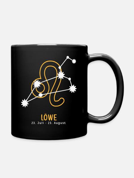 Sternzeichen Illustration Löwe - Tasse einfarbig - Schwarz