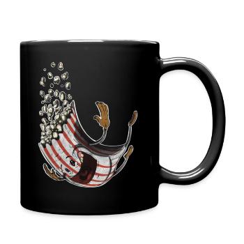 Rücksichtsloses Popcorn - Tasse einfarbig - Schwarz - Rechts