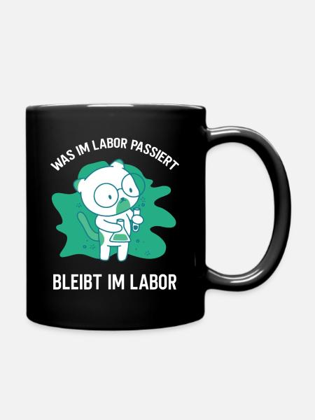 Was im Labor passiert bleibt im Labor MTLA - Tasse einfarbig - Schwarz