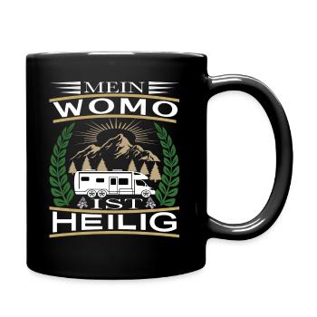 MEIN WOMO IST HEILIG - camping - Tasse einfarbig - Schwarz - Rechts