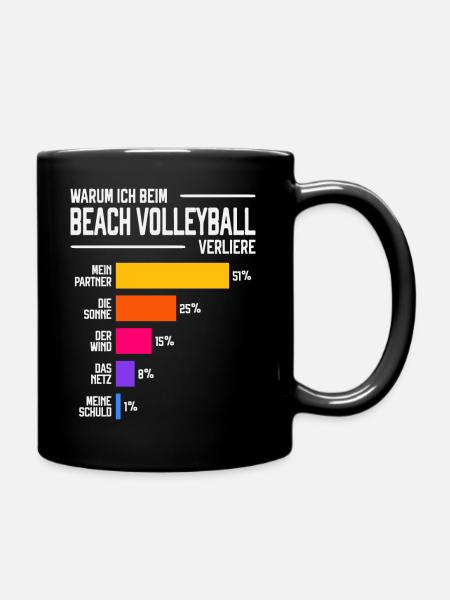 Warum ich beim BeachVolleyball Verliere - Tasse einfarbig - Schwarz