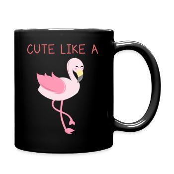 Mignon Flamingo Funny Quote T Shirt - Mug uni - noir - Droite