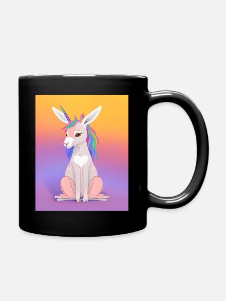Kangaroo Einhorn - Tasse einfarbig - Schwarz