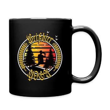 Bier - Weißbier Yoga Retro Vintage Sonnenuntergang - Tasse einfarbig - Schwarz - Rechts