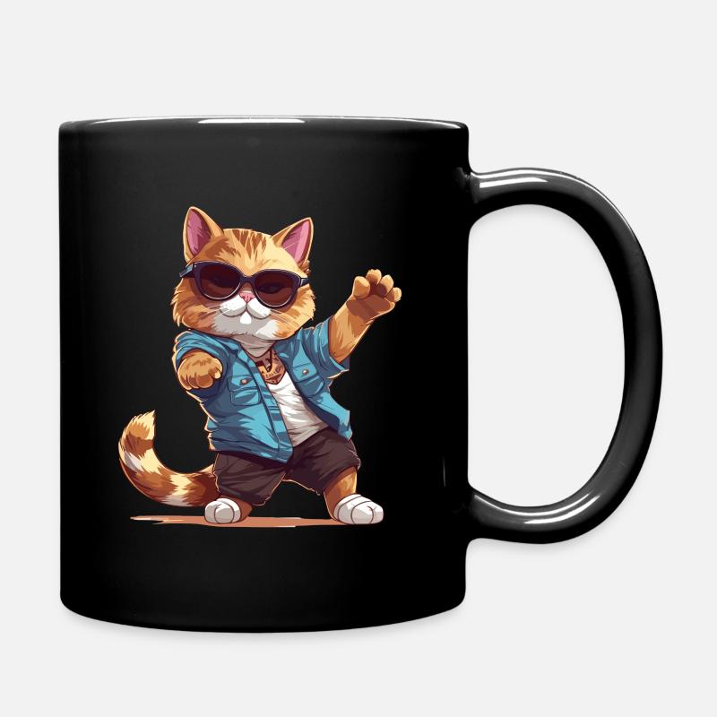 Dabbing Cat - Tasse einfarbig - Schwarz
