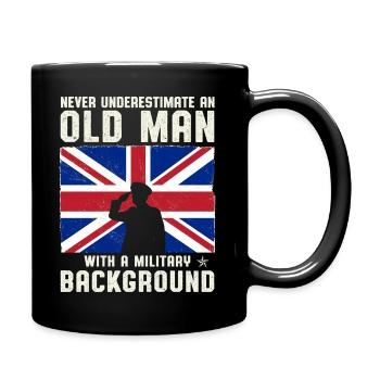 Never Underestimate An Old Man With A Military - Full Colour Mug - black - Right