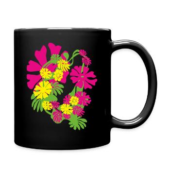 70s Blossoms Floral Florist 80s Valentine's Day - Full Colour Mug - black - Right