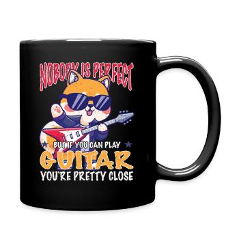 Cat Guitar Guitarist - Nobody is Perfect - Full Colour Mug - black - Right