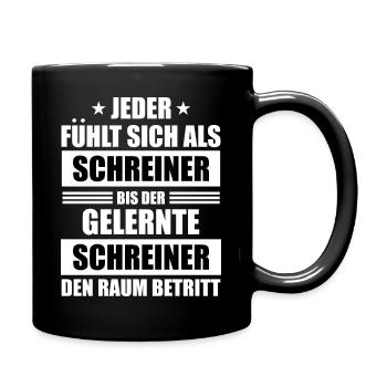 Handwerker Handyman Handwerk Werkzeug Baustelle - Tasse einfarbig - Schwarz - Rechts