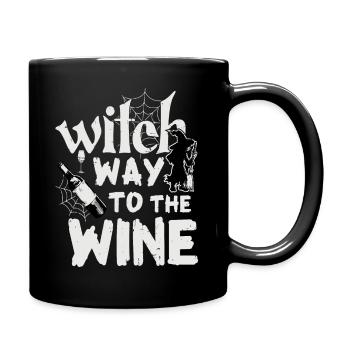 Halloween | Witch way to the Wine | Witches and wine - Full Colour Mug - black - Right