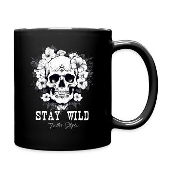 Stay Wild - Tattoo Style - Tasse einfarbig - Schwarz - Rechts