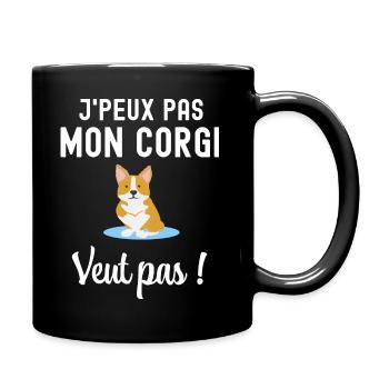 Chien De Race Humour Welsh Corgi - Mug uni - noir - Droite