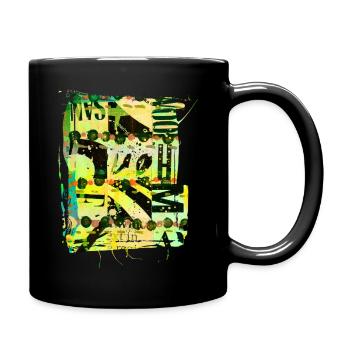 Newspaper Clips Scrapbook Magazines Alphabet Code - Full Colour Mug - black - Right