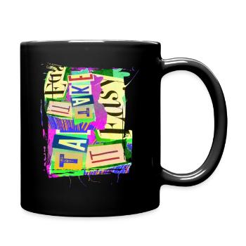 Newspaper Clips Scrapbook Magazines Alphabet Code - Full Colour Mug - black - Right