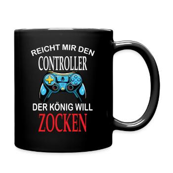 Zocken Controller Konsole ps Gamer T-Shirt - Tasse einfarbig - Schwarz - Rechts