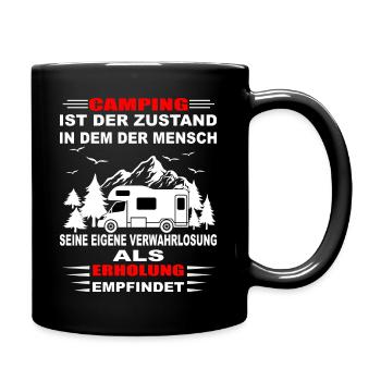 Campingurlaub Campingplatz - Tasse einfarbig - Schwarz - Rechts