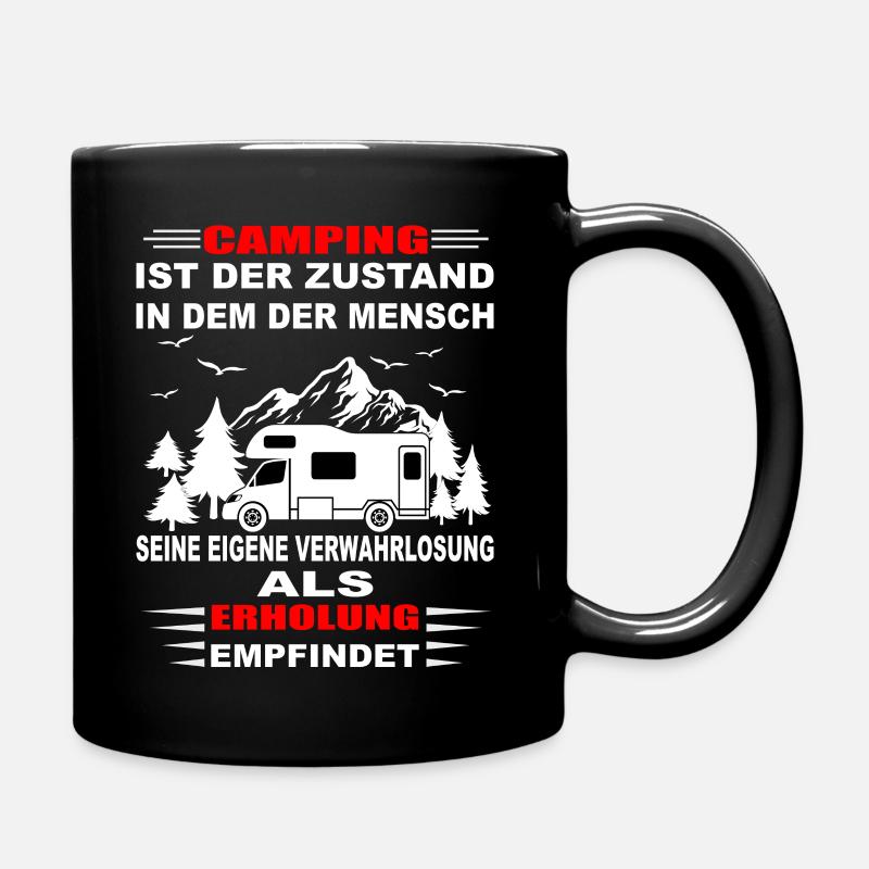 Campingurlaub Campingplatz - Tasse einfarbig - Schwarz