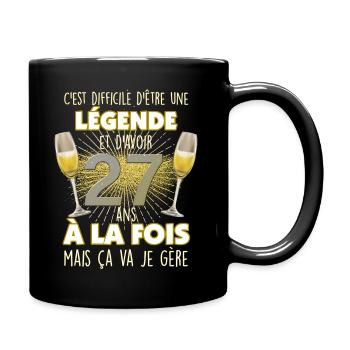 L'anniversaire d'une légende de 27 ans - Mug uni - noir - Droite